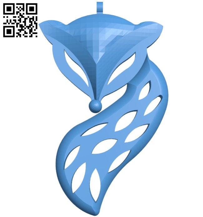 Fox pendant B005800 download free stl files 3d model for 3d printer and CNC carving