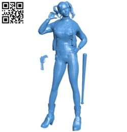 Girl holding baseball bat B005930 download free stl files 3d model for 3d printer and CNC carving