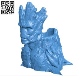 Groot Holder B006214 download free stl files 3d model for 3d printer and CNC carving