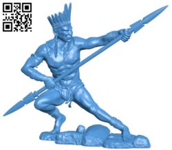 Guerreiro indigena boneco B006039 download free stl files 3d model for 3d printer and CNC carving