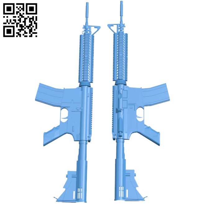 Gun M4A1 A004197 download free stl files 3d model for CNC wood carving