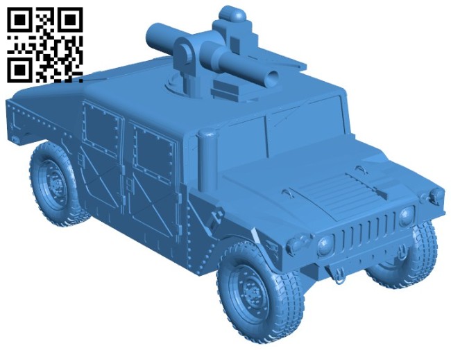 Hammer car with rocket launcher B006018 download free stl files 3d model for 3d printer and CNC carving