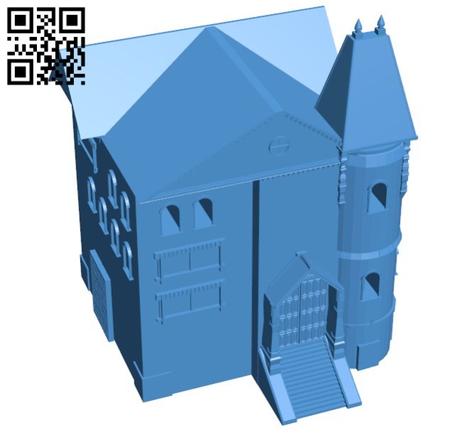 Haunted house B005797 download free stl files 3d model for 3d printer and CNC carving