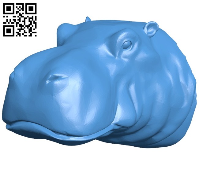 Hippo head B006284 download free stl files 3d model for 3d printer and CNC carving