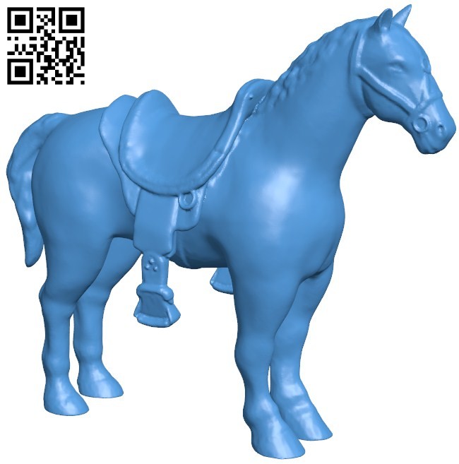Horse saddled B005822 download free stl files 3d model for 3d printer and CNC carving