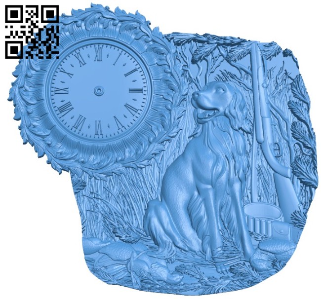 Hunting wall clock A004259 download free stl files 3d model for CNC wood carving