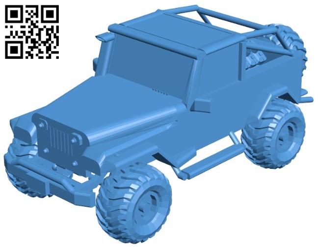 Jeep Wrangler Car B005982 download free stl files 3d model for 3d printer and CNC carving