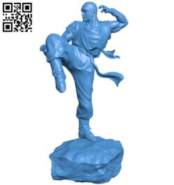 Kung fu monk B005981 download free stl files 3d model for 3d printer and CNC carving