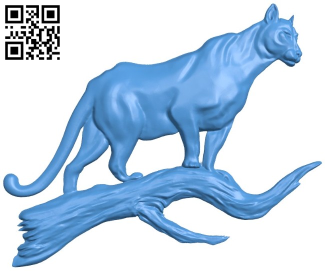 Leopard on a branch A004320 download free stl files 3d model for CNC wood carving