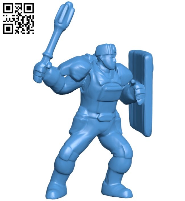 Male Warrior Statue B005941 download free stl files 3d model for 3d printer and CNC carving
