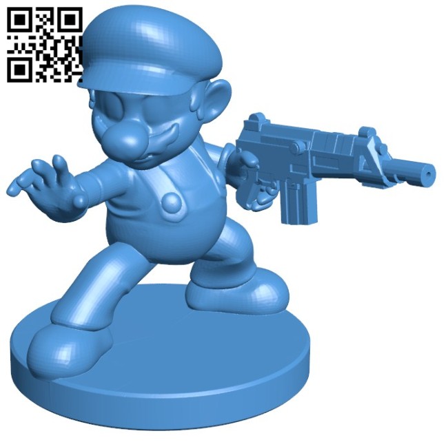 Mario gun B006060 download free stl files 3d model for 3d printer and CNC carving