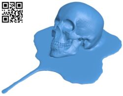 Melting skull B006020 download free stl files 3d model for 3d printer and CNC carving