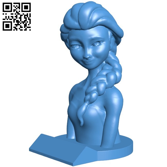Miss Elza bust B006016 download free stl files 3d model for 3d printer and CNC carving