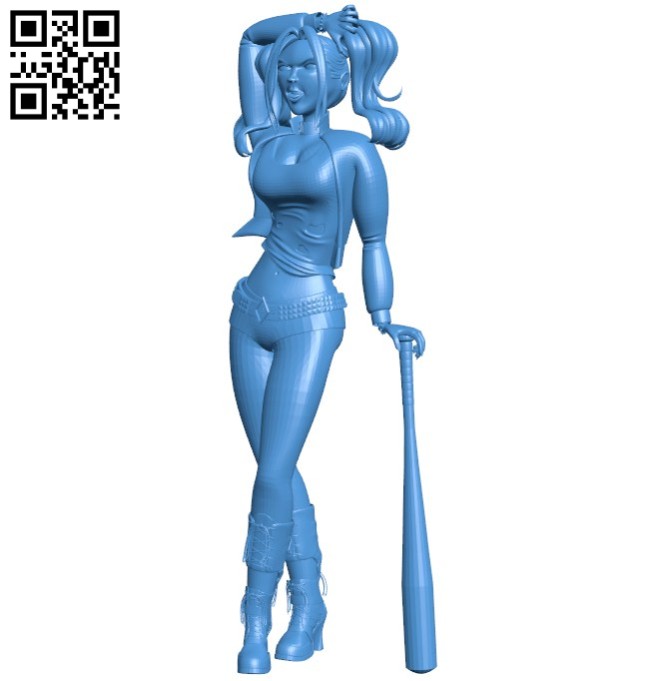 Miss Harley Quinn B005854 download free stl files 3d model for 3d printer and CNC carving