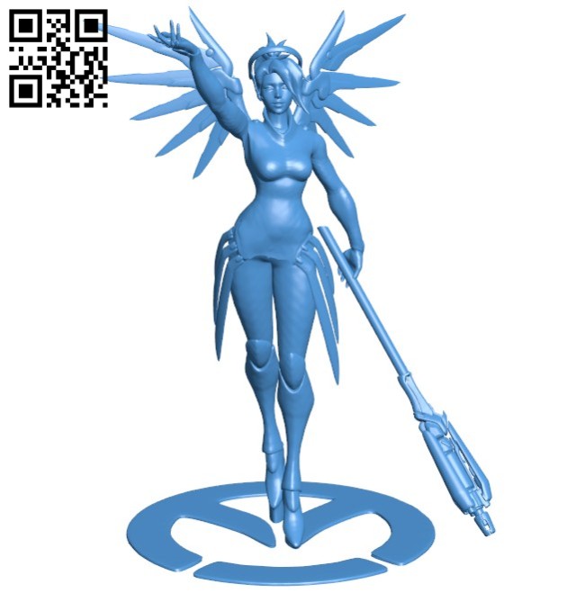 Miss Mercy on stand B005944 download free stl files 3d model for 3d printer and CNC carving
