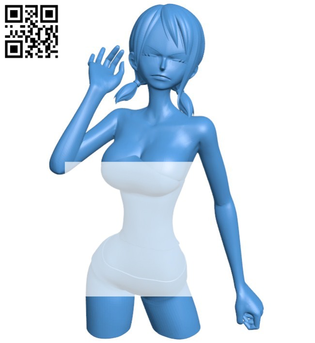 Miss Nami statue B005888 download free stl files 3d model for 3d printer and CNC carving