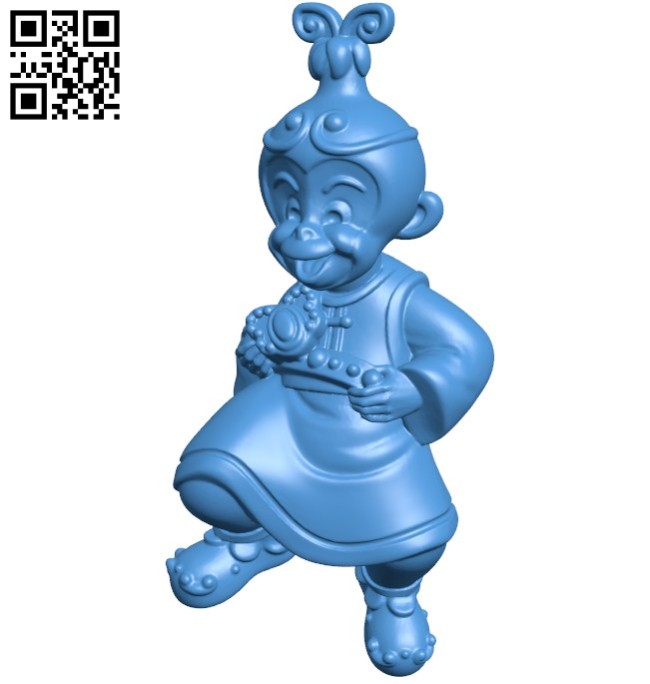 Monkey King kid B005985 download free stl files 3d model for 3d printer and CNC carving