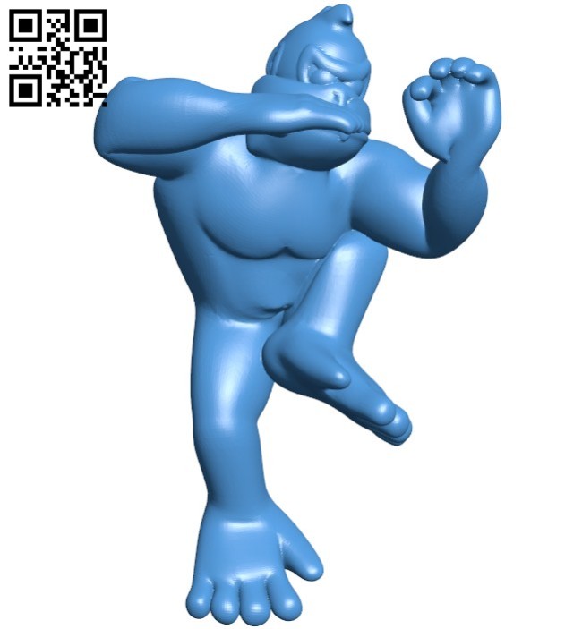 Monkey practicing martial arts B005799 download free stl files 3d model for 3d printer and CNC carving
