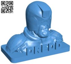Mr Dredd Bust B005984 download free stl files 3d model for 3d printer and CNC carving