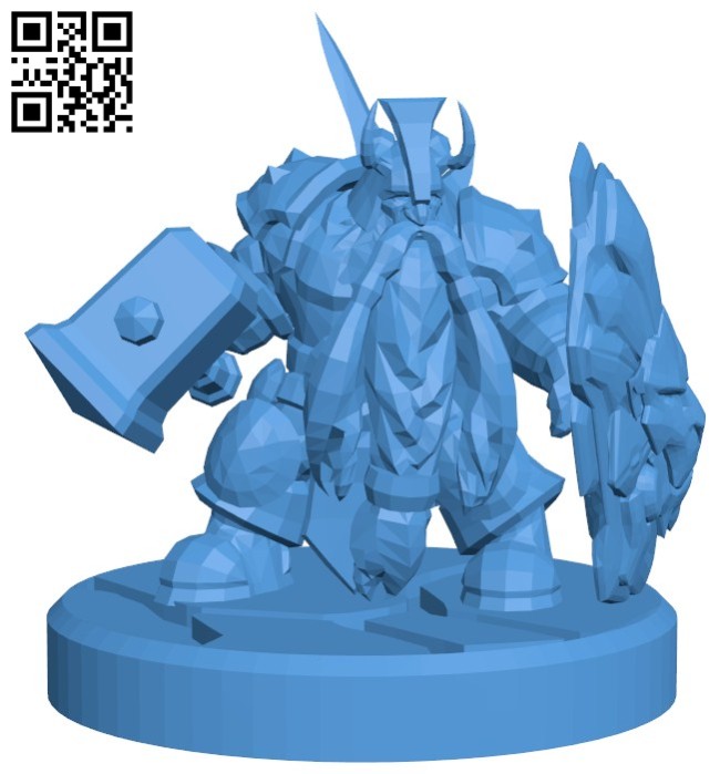 Mr Dwarf paladin B006057 download free stl files 3d model for 3d printer and CNC carving