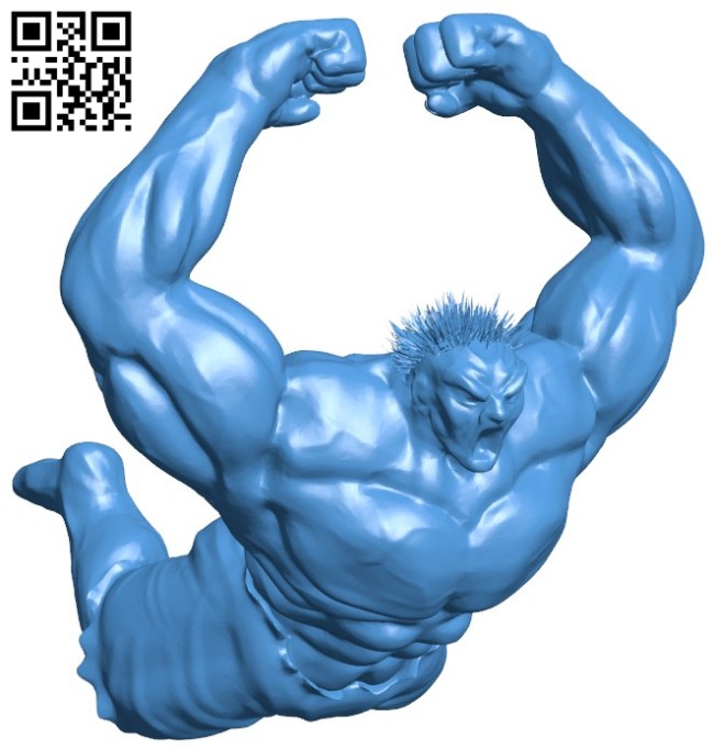 Mr Hulk low poly B005836 download free stl files 3d model for 3d printer and CNC carving