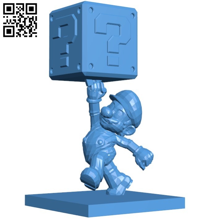 Mr Mario and Question Block B006153 download free stl files 3d model for 3d printer and CNC carving