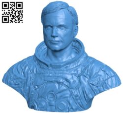 Neil armstrong bust B005961 download free stl files 3d model for 3d printer and CNC carving