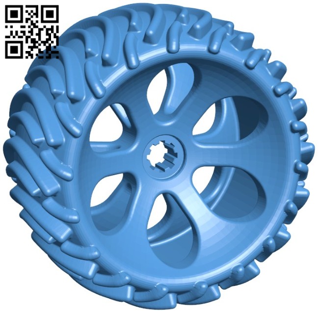 Off road wheel B005823 download free stl files 3d model for 3d printer and CNC carving
