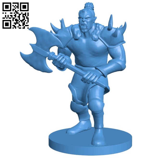 Orc warrior B005937 download free stl files 3d model for 3d printer and CNC carving
