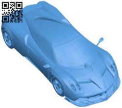 Pagani huayra car B006003 download free stl files 3d model for 3d printer and CNC carving