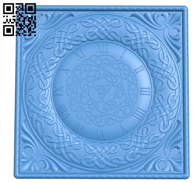 Pattern Wall clock A004326 download free stl files 3d model for CNC wood carving