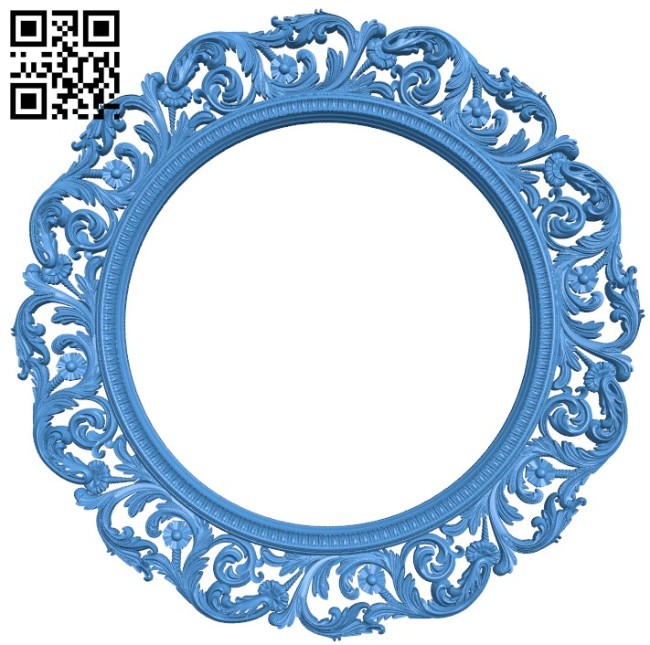 Picture frame or mirror circular A004217 download free stl files 3d model for CNC wood carving