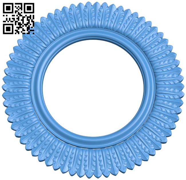 Picture frame or mirror circular A004284 download free stl files 3d model for CNC wood carving