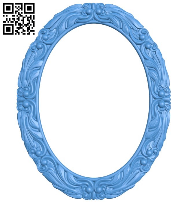 Picture frame or mirror ellipse A004297 download free stl files 3d model for CNC wood carving
