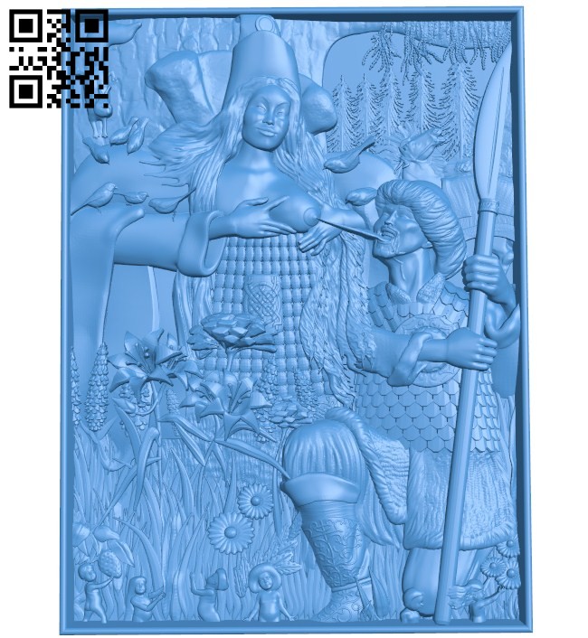 Picture goddess of fertility A004268 download free stl files 3d model for CNC wood carving
