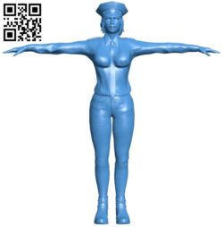 Police girl B005983 download free stl files 3d model for 3d printer and CNC carving