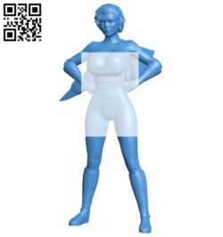Power girl annoyed B006065 download free stl files 3d model for 3d printer and CNC carving
