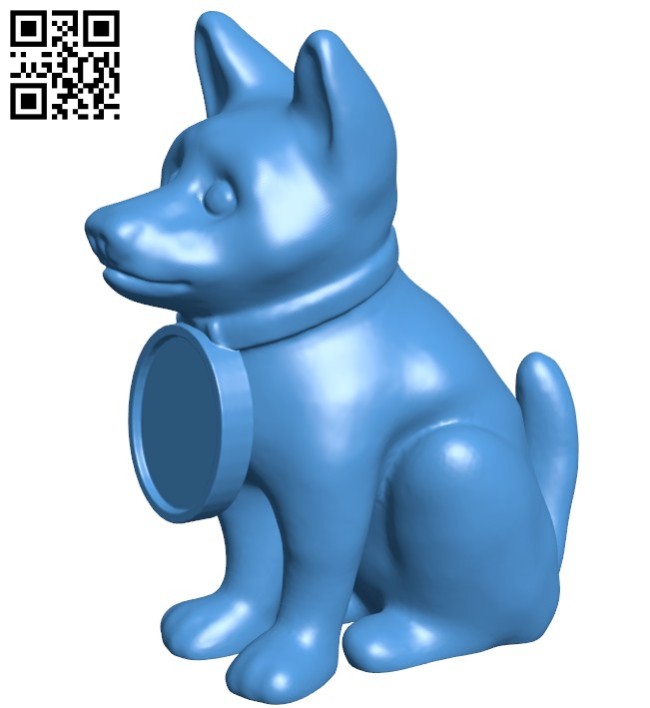 Puppy dog with collar B006074 download free stl files 3d model for 3d printer and CNC carving