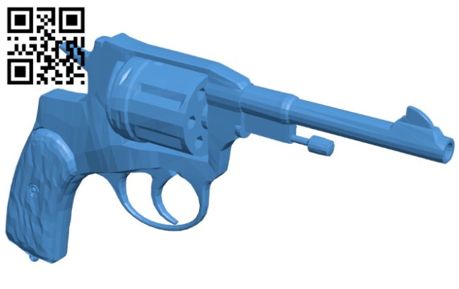Revolver Nagan M1895 - Gun B006159 download free stl files 3d model for 3d printer and CNC carving