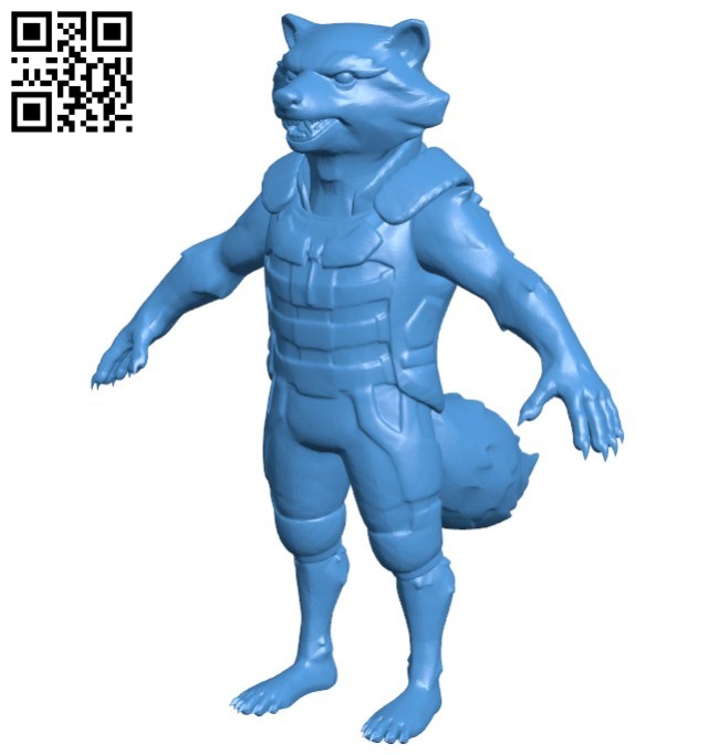 Rocket Racoon B006170 download free stl files 3d model for 3d printer and CNC carving