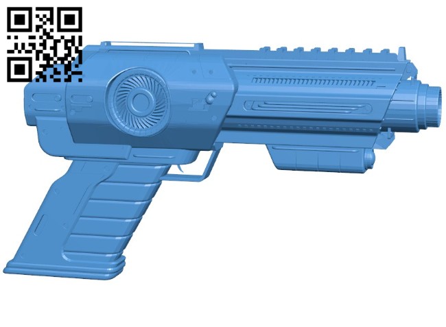 Sci-fi blaster gun B006005 download free stl files 3d model for 3d printer and CNC carving