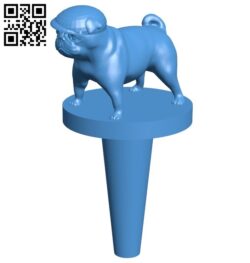 Scottie Pug Wine Stopper B006160 download free stl files 3d model for 3d printer and CNC carving