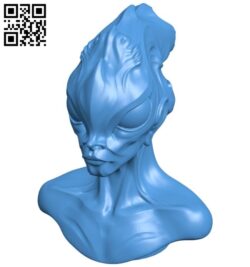 Sea lady bust – Alien B005896 download free stl files 3d model for 3d printer and CNC carving