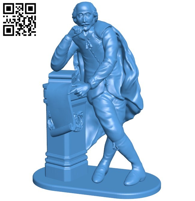 Shakespeare man B005859 download free stl files 3d model for 3d printer and CNC carving
