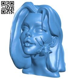 Spider bites face women B006013 download free stl files 3d model for 3d printer and CNC carving
