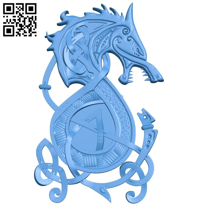 Symbolic pattern of the wolf A004277 download free stl files 3d model for CNC wood carving