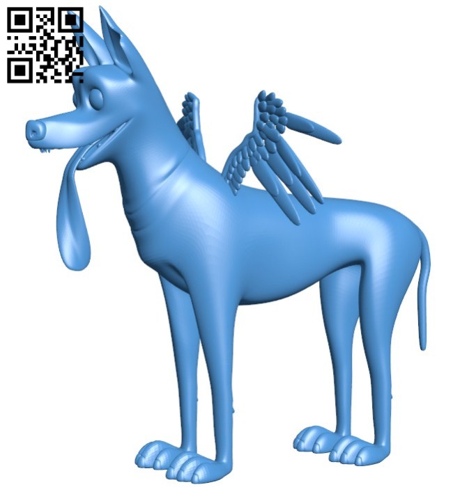 The dog has wings B005894 download free stl files 3d model for 3d printer and CNC carving