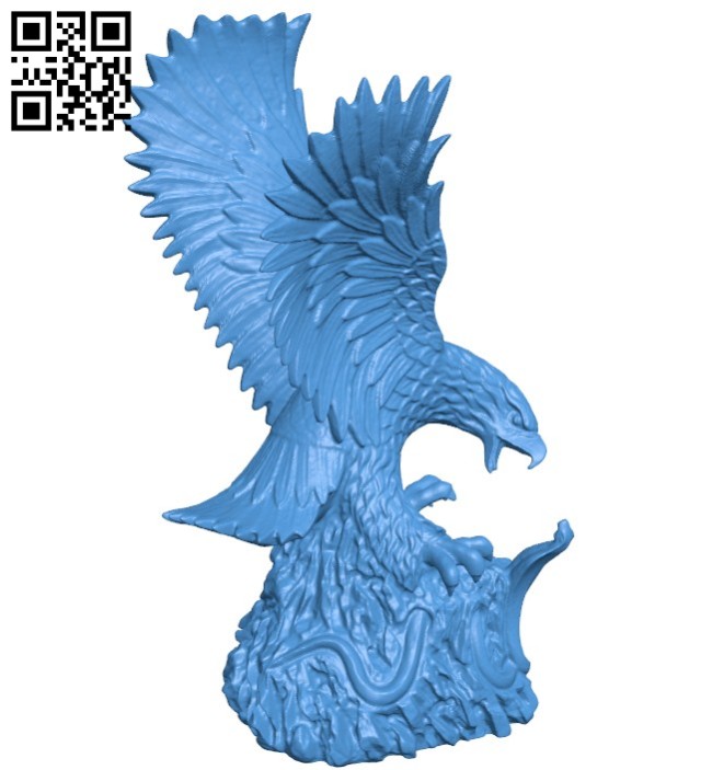 The eagle catches the snake B006055 download free stl files 3d model for 3d printer and CNC carving