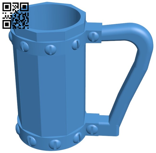 Viking mug holder B006014 download free stl files 3d model for 3d printer and CNC carving