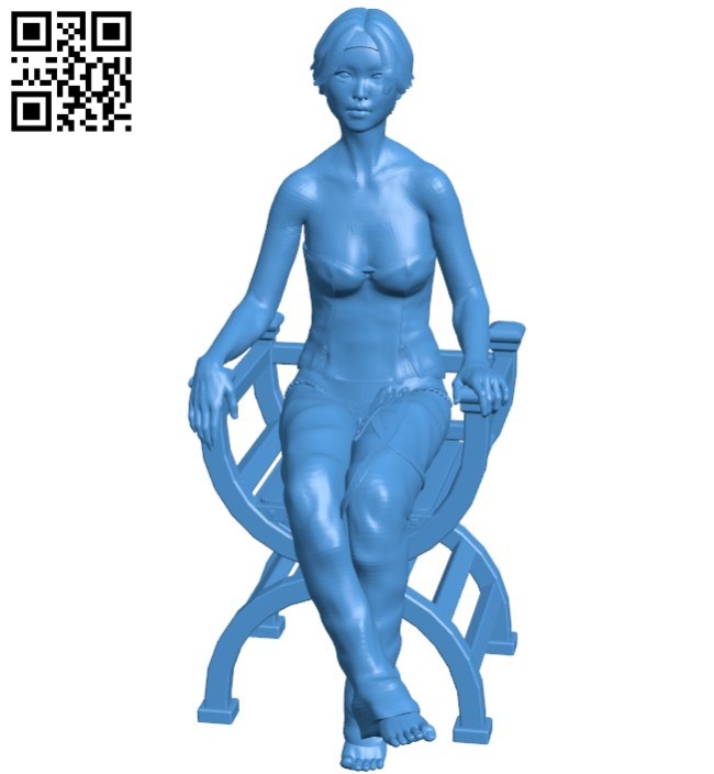 Women sitting on chair B005828 download free stl files 3d model for 3d printer and CNC carving